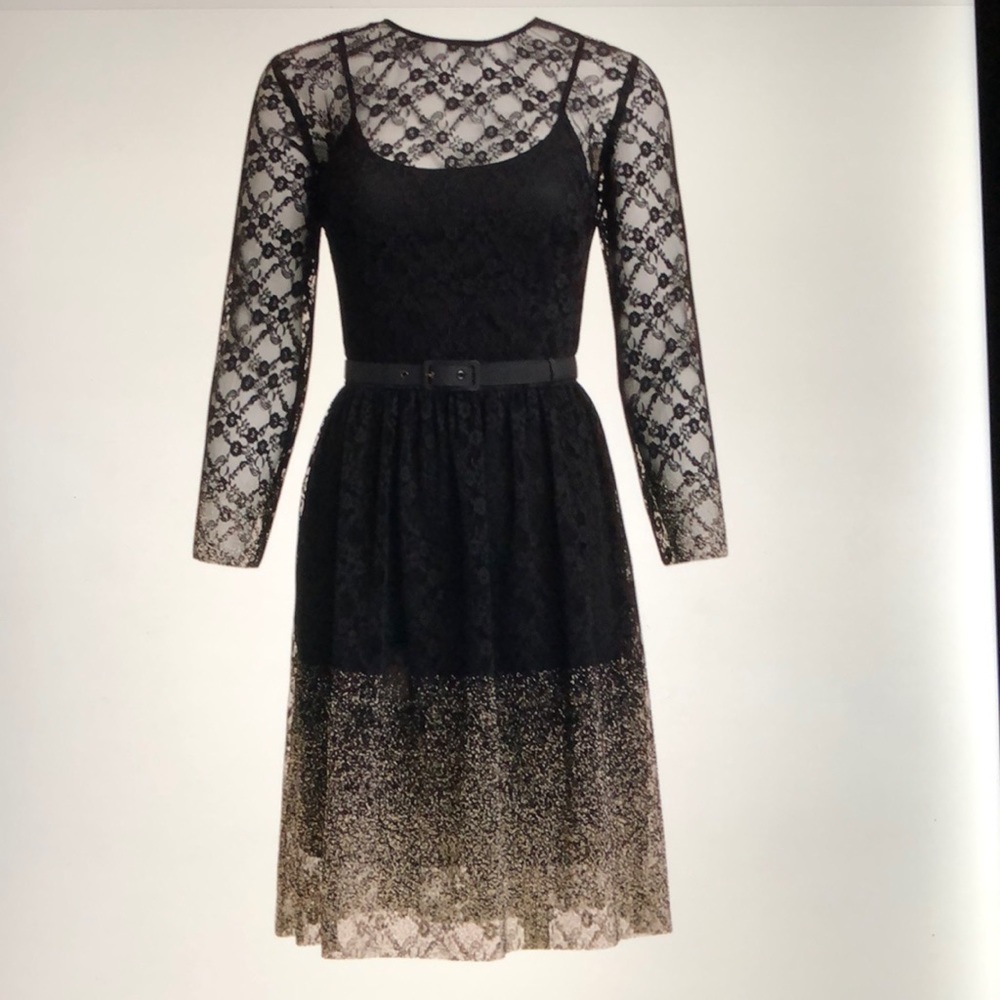 W BY WORTH COLLECTION BORDER LACE DRESS👗Sz 4 - Picture 3 of 17